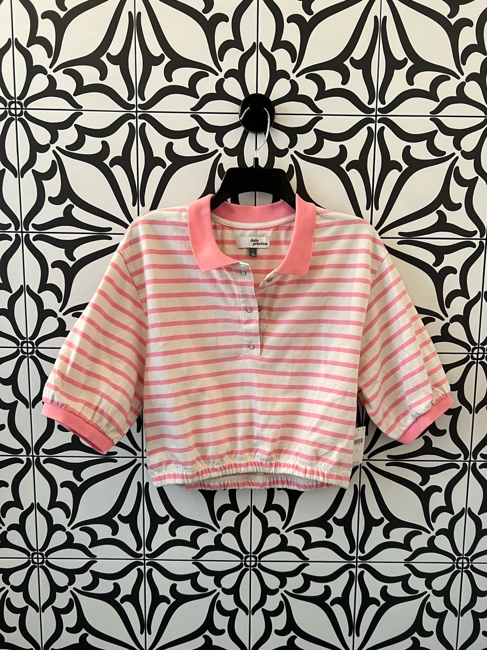 Anthropologie Daily Practice short sleeve polo top, size S, NWT